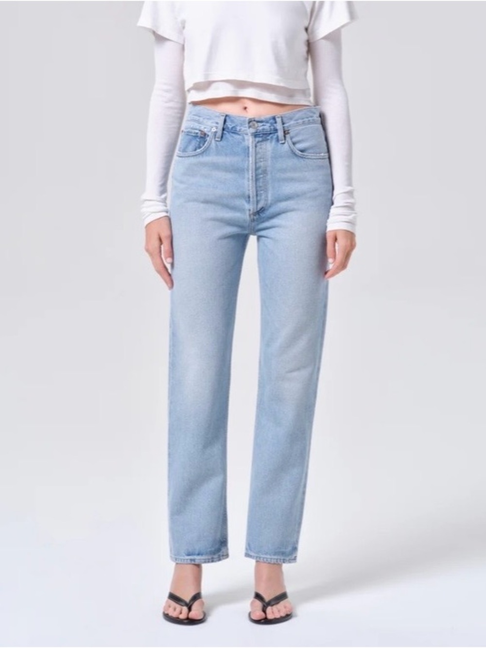AGOLDE Iconic 90’s Pinch High Rise Straight Leg 100% Cotton Blue Jeans Size 25